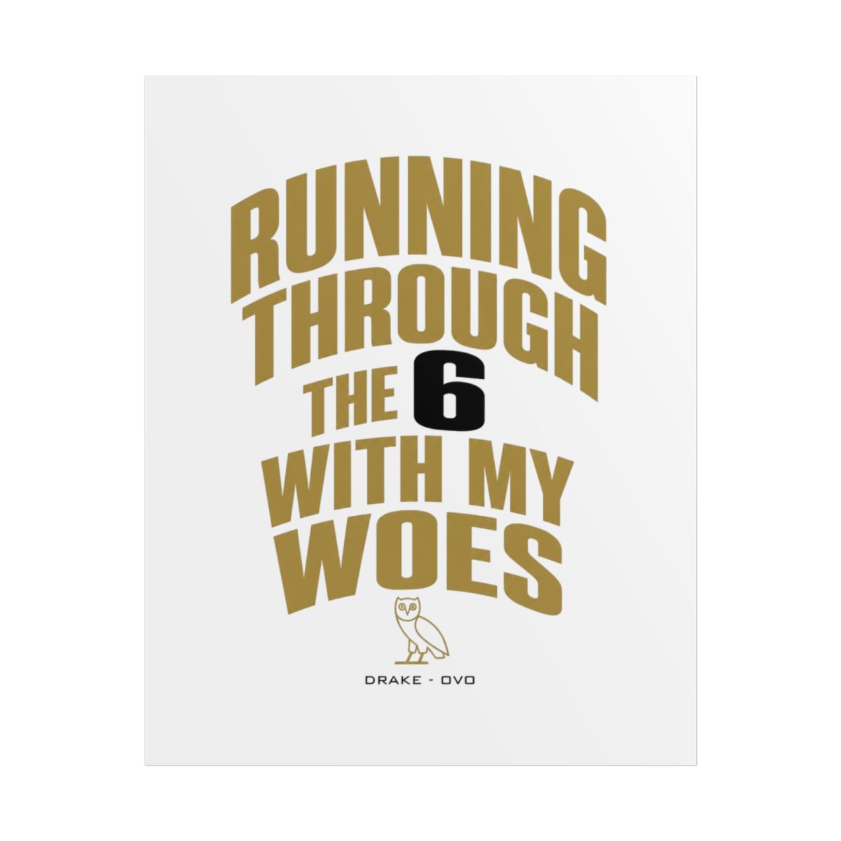 Drake (OVO) "Running through the 6 with my woes" Poster