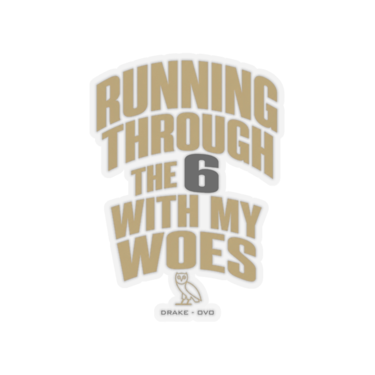 Drake (OVO) "Running through the 6 with my woes" Sticker